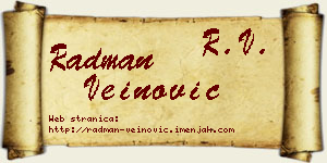 Radman Veinović vizit kartica
